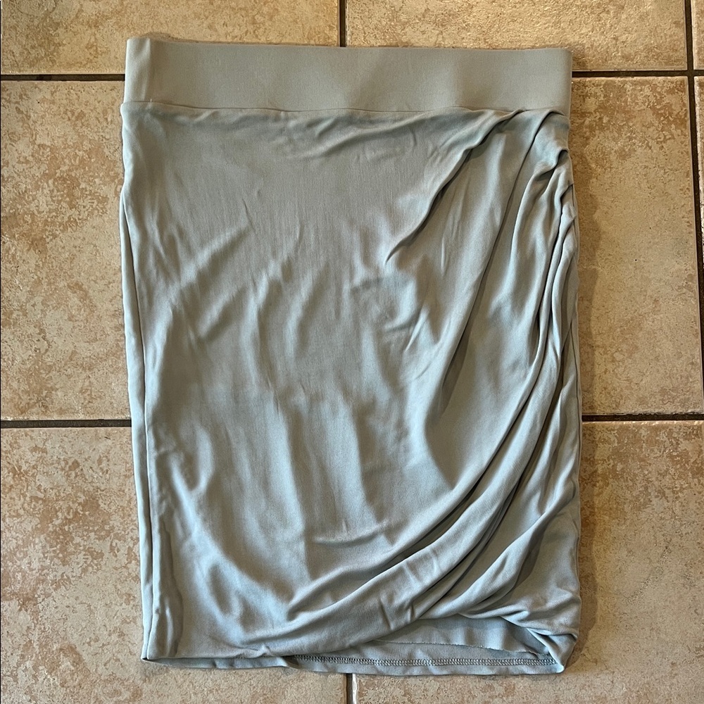 Helmut Lang Light Gray Draped‎ Pencil Skirt, Sz Medium
